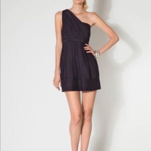 Thread Social Silk One-Shoulder Dress Eggplant
